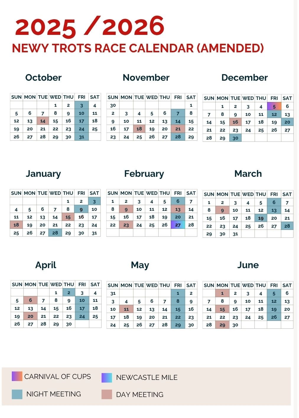 Amended Race Calendar October 2025 to June 2026 1 UP